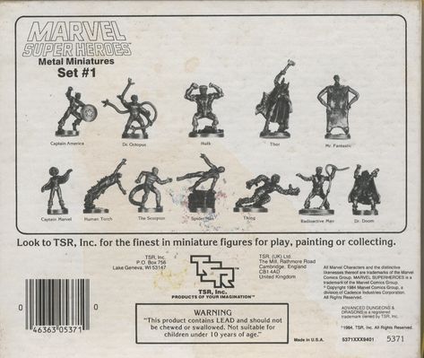 TSR 5371 Marvel Super Heroes Metal Miniatures (back)
